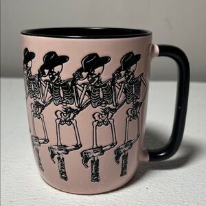 Cowgirl Skeleton Mug with Skeletons Pink and Black Coffee Cup